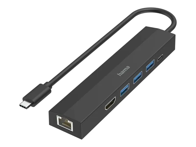 Hama USB-C-Hub Multiport 6 Ports 3x USB-A USB-C HDMI LAN/Ethernet - Digital/Daten - Digital/Displa