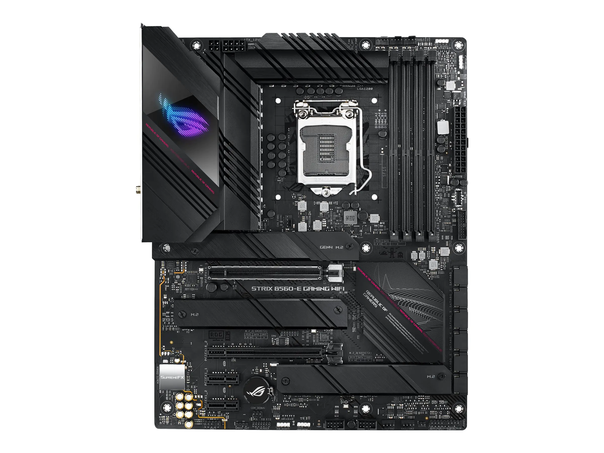 ASUS ROG STRIX B560-E GAMING WIFI - Motherboard - ATX - LGA1200-Sockel - B560 Chipsatz - USB-C, USB-C Gen1, USB 3.2 Gen 1, USB 3.2 Gen 2, USB-C Gen 2x2 - 2.5 Gigabit LAN, Wi-Fi 6, Bluetooth - Onboard-Grafik (CPU erforderlich) - HD Audio (8-Kanal)