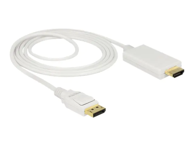Delock - Adapterkabel - DisplayPort männlich zu HDMI männlich - 2 m - dreifach abgeschirmtes Twisted-Pair-Kabel - weiß - passiv
