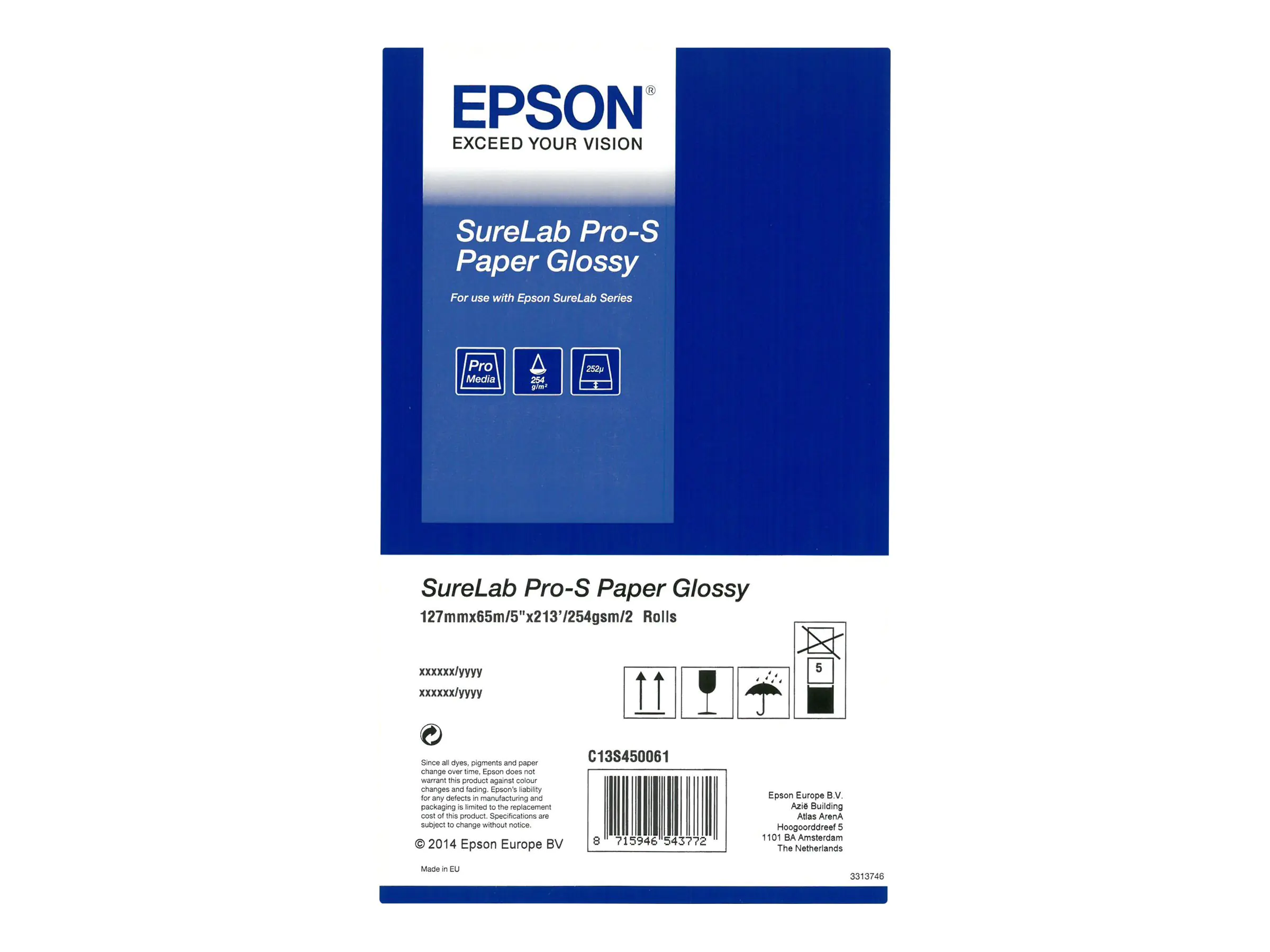 Epson SureLab Pro-S Paper Luster - Glanz - 243 Mikrometer - Rolle (12,7 cm x 65 m) Epson SureLab Pro-S Paper Luster - Glanz - 243 Mikrometer - Rolle (12,7 cm x 65 m)