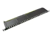 Helos - Patch Panel - Rack montierbar - RJ-45 X 24 - Schwarz - 1U - 48.3 cm (19")