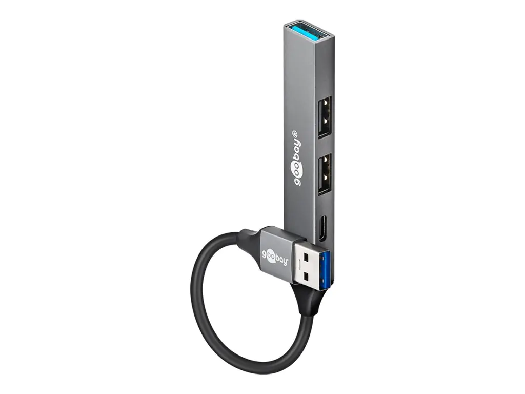 Goobay Slim 4-Port USB-Hub USB-A auf USB-C/USB-A 5 Gbit/sUSB-A-Stecker USB 3.2>