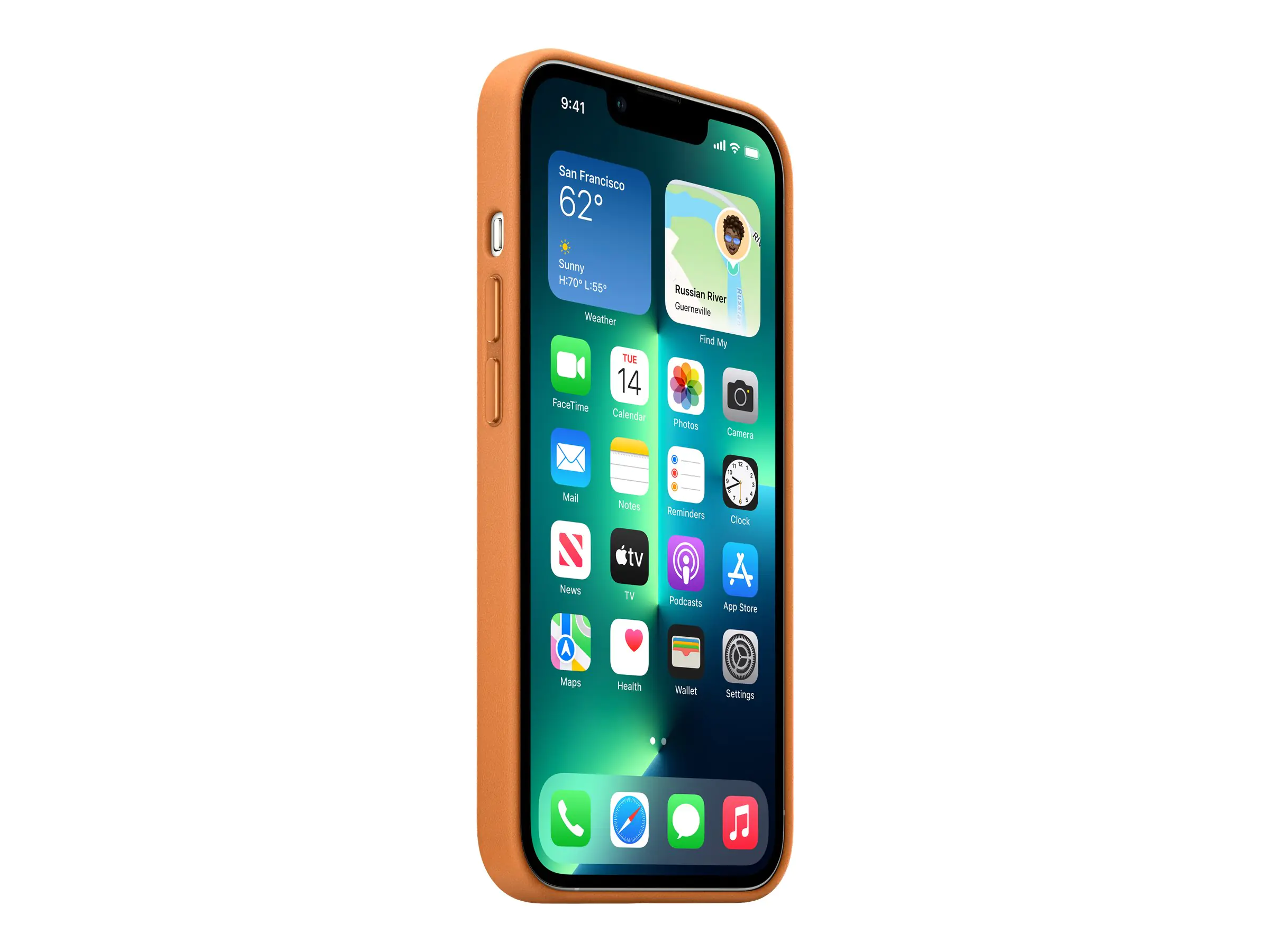 Apple - Hintere Abdeckung für Mobiltelefon - mit MagSafe - Leder - Golden Brown - für iPhone 13 Pro