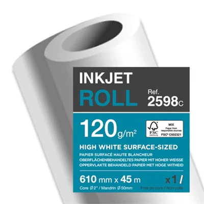 Clairefontaine Inkjetplotterpapier LIGHT COATED 610 mm x 45 m (B x L) 120g/m² weiß