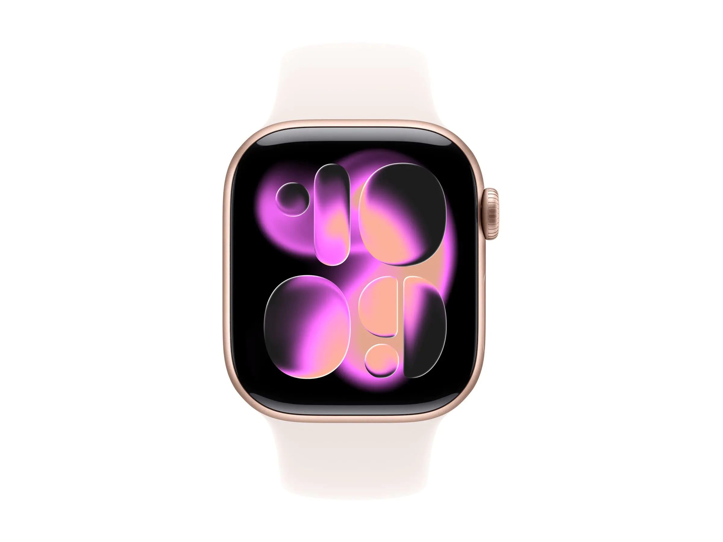 Apple Watch Series 11 (GPS + Cellular) - 42 mm - Aluminium, Roségold - intelligente Uhr mit Sportband - Flouroelastomer - hellrosa - Bandgröße: M/L - 64 GB - LTE, Wi-Fi 4, UWB, Bluetooth - 5G - 29.7 g