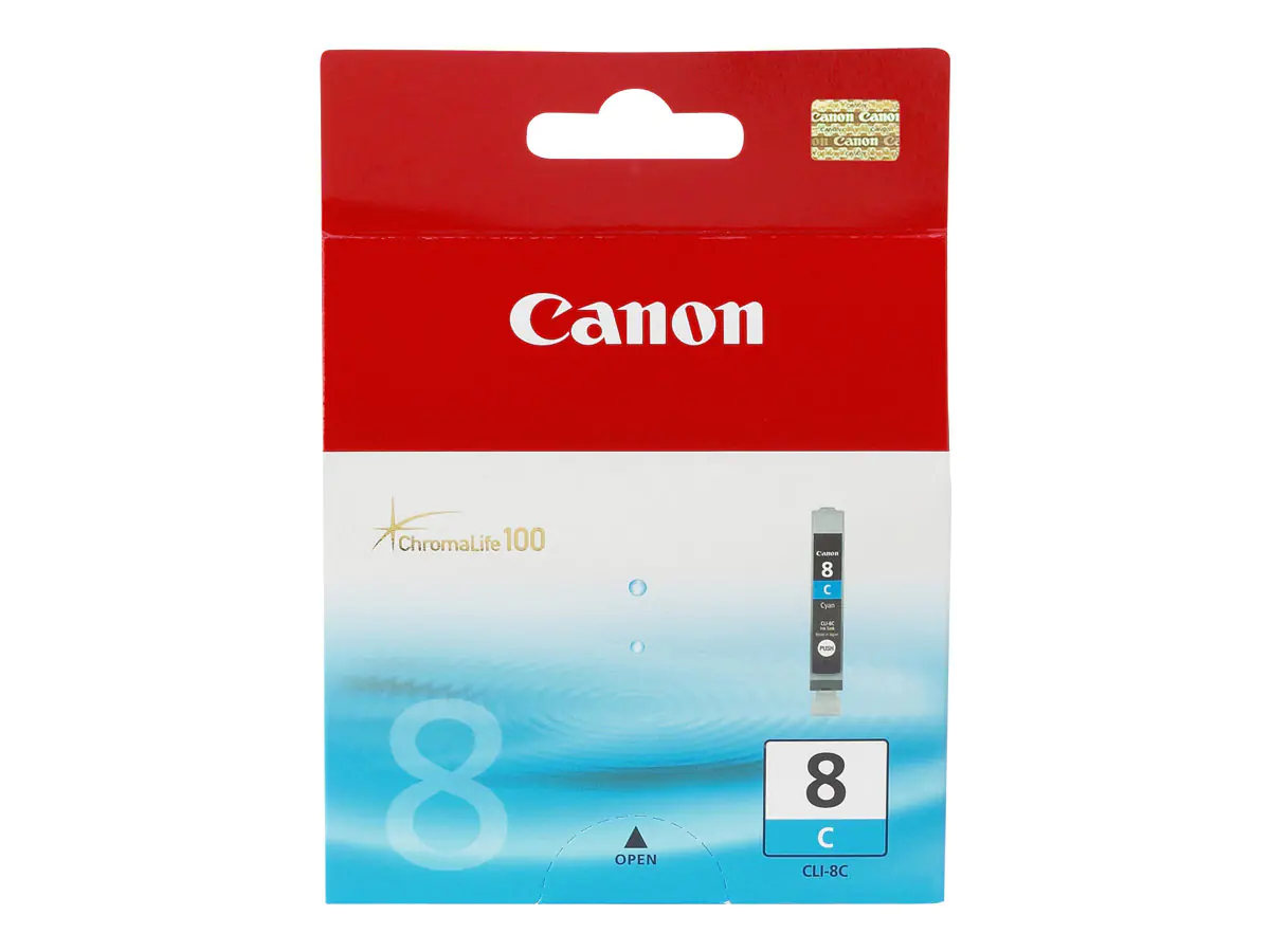 Canon CLI-8C - 13 ml - Cyan - Original - Tintenbehälter - für PIXMA iP3500, iP4500, iP5300, MP510, MP520, MP610, MP960, MP970, MX700, MX850, Pro9000 Canon CLI-8C - 13 ml - Cyan - Original - Tintenbehälter - für PIXMA iP3500, iP4500, iP5300, MP510, MP520, MP610, MP960, MP970, MX700, MX850, Pro9000