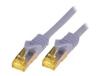 M-CAB RAW - Netzwerkkabel - RJ-45 (M) zu RJ-45 (M) - 25 cm - SFTP, PiMF - CAT 7 - halogenfrei, geformt, ohne Haken - Grau