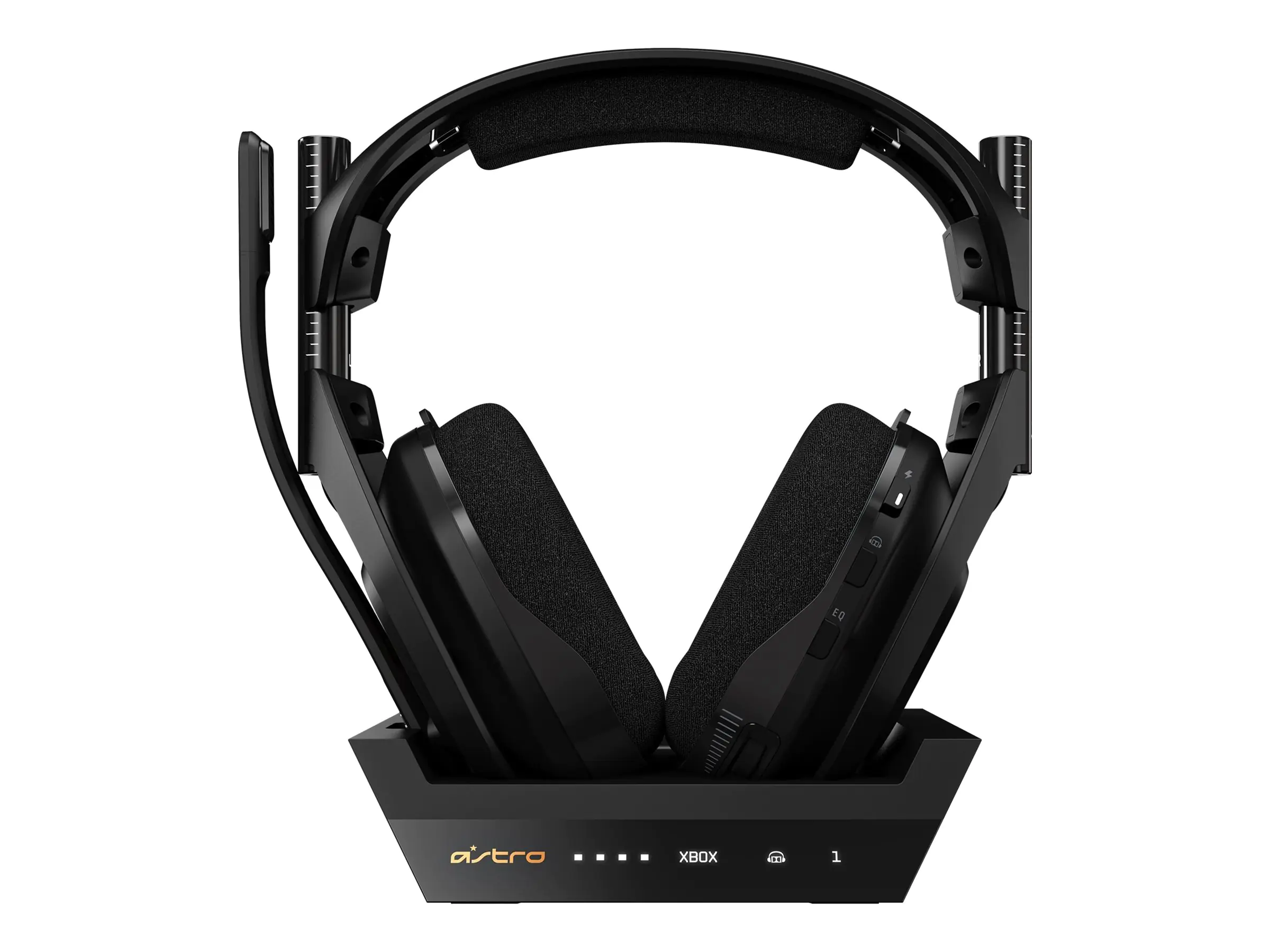 ASTRO A50 + Base Station - For PS4 - Headset - ohrumschließend - 2,4 GHz - kabellos - Grau, Schwarz - mit ASTRO Wireless XB1 5 GHz Basisstations-Transmitter/Ladestation - für Sony PlayStation 4, Sony PlayStation 4 Pro, Sony PlayStation 4 Slim