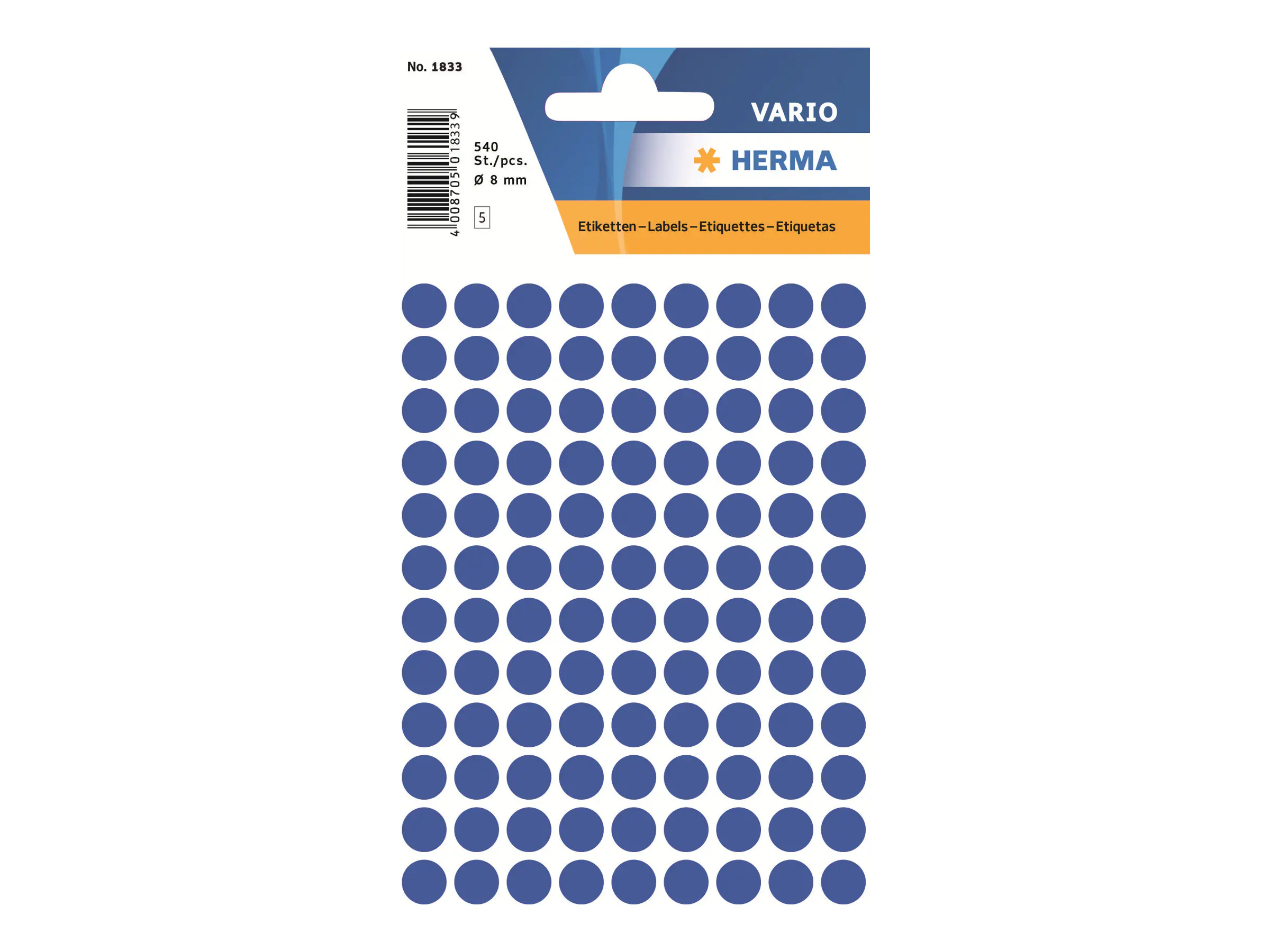 HERMA Markierungspunkt 1833 8mm dunkelblau 540 St./Pack.