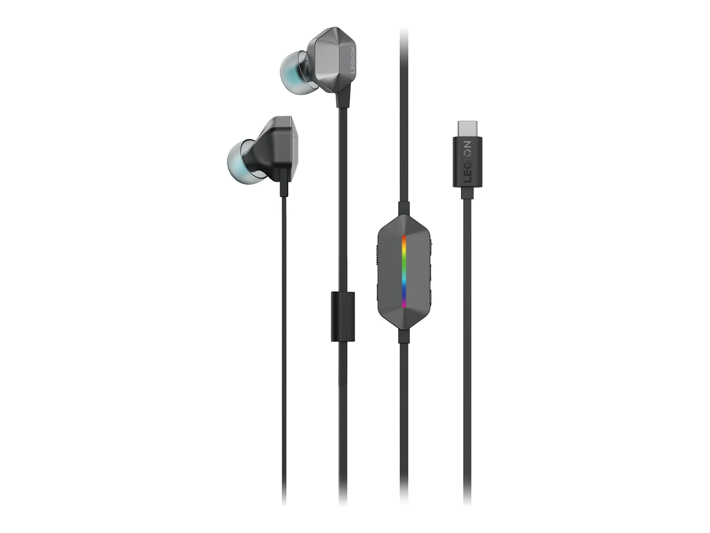 Lenovo Legion E510 - Ohrhörer mit Mikrofon - im Ohr - kabelgebunden - USB-C - dunkelgrau