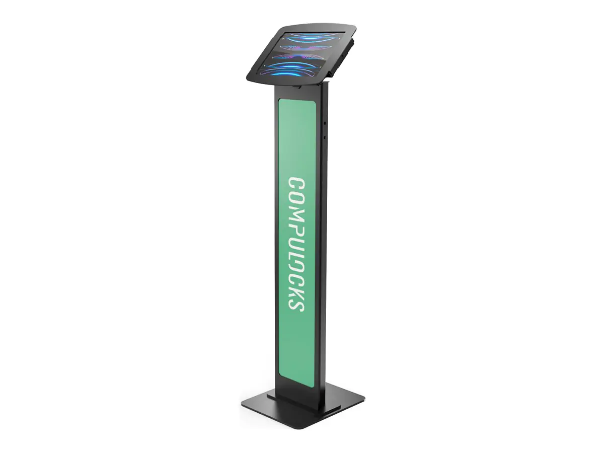 Compulocks iPad Pro 11" (1-4th Gen) Space Enclosure Brandable Floor Stand - Aufstellung - für Tablett - verriegelbar - hochwertiges Aluminium - Schwarz - Bodenaufstellung - für Apple 11-inch iPad Pro (1. Generation, 2. Generation, 3. Generation, 4.