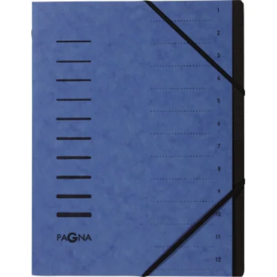 PAGNA Ordnungsmappe 40059-02 DIN A4 12Fächer Pressspankarton blau PAGNA Ordnungsmappe 40059-02 DIN A4 12Fächer Pressspankarton blau