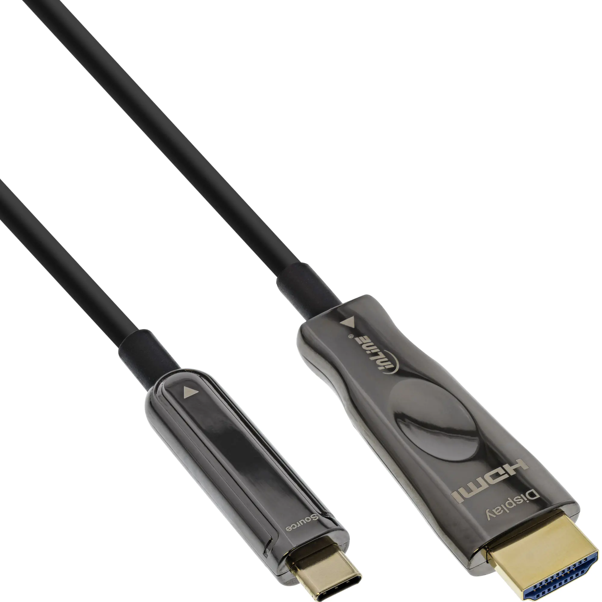 InLine Adapterkabel - USB-C männlich zu HDMI männlich - 50 m - Hybrid Kupfer/Kohlefaser - Schwa