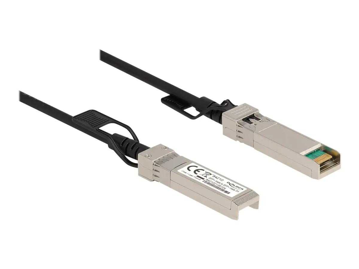 Delock - Direktanschlusskabel - SFP+ (M) zu SFP+ (M) - 3 m - 5 mm - twinaxial - SFF-8431/SFF-8432 - passiv - Schwarz