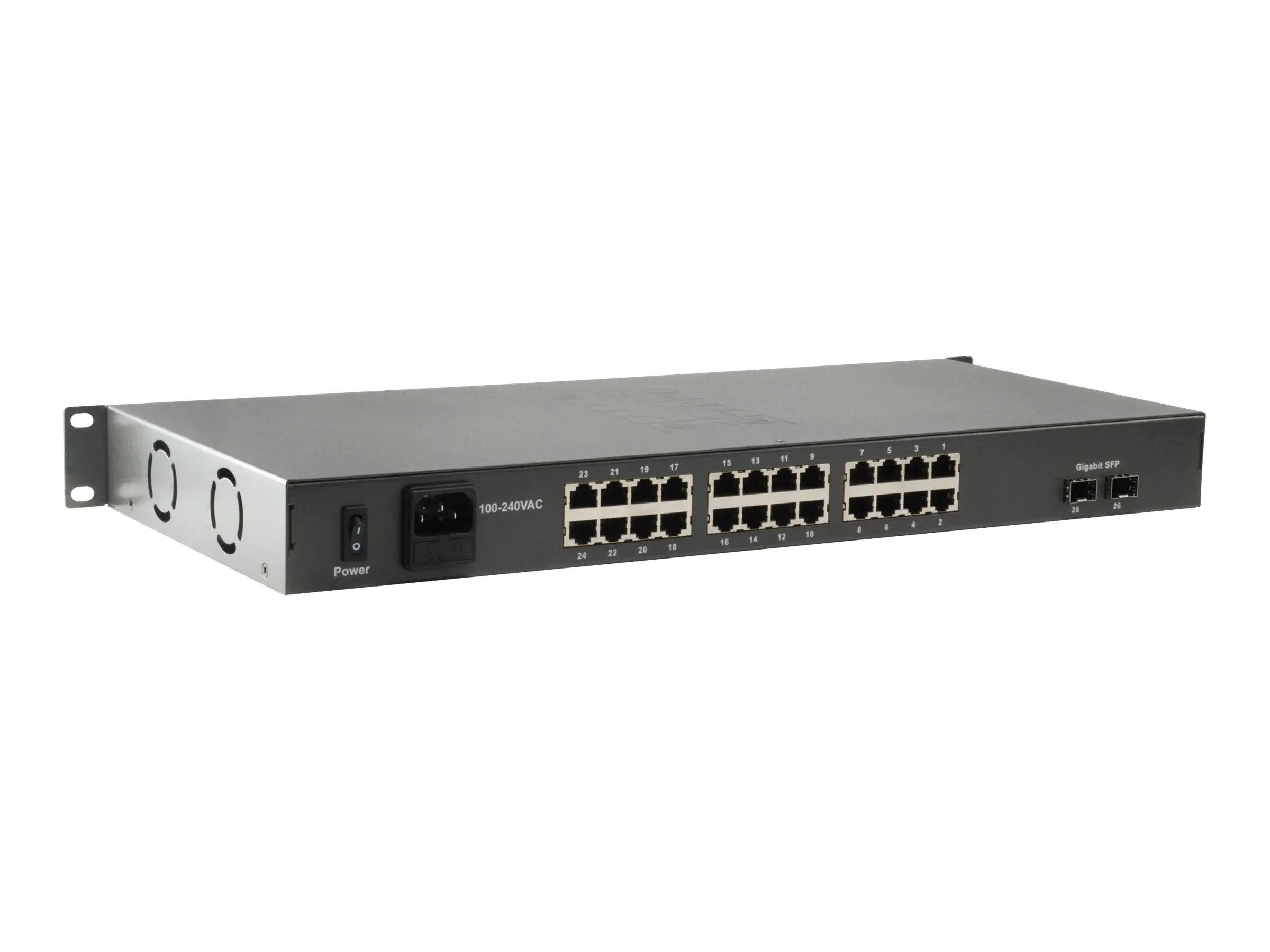 LevelOne FGP-2602W150 - Switch - 24x 10/100 (PoE+) 2x Gigabit SFP - Desktop - an Rack montierbar