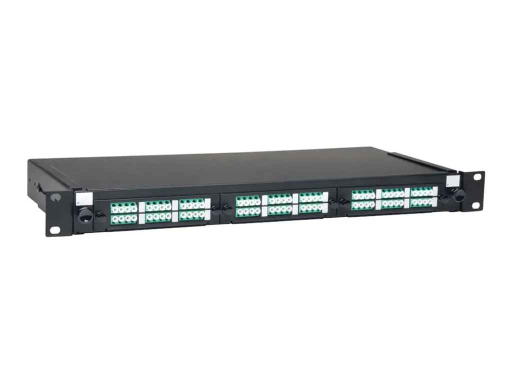 Tripp Eaton Tripp Lite Series 36-Port LC/LC Rackmount Fiber Enclosure Feed Through Patch Panel 1U - Patch Panel - Rack montierbar - LC x 36 - Schwarz - 1U - 48.3 cm (19") N492-036-LCLC-E