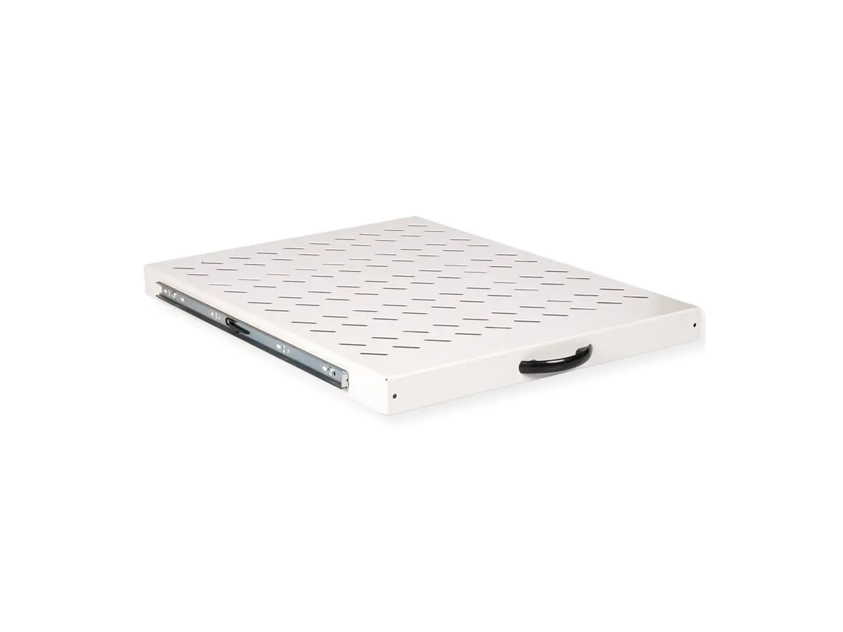 ROLINE Rack-Schieberegal - 550 mm tief, Tragfähigkeit 25 kg - RAL 7035, Hellgrau - 1U - 48.3 cm (19") 26.21.0116