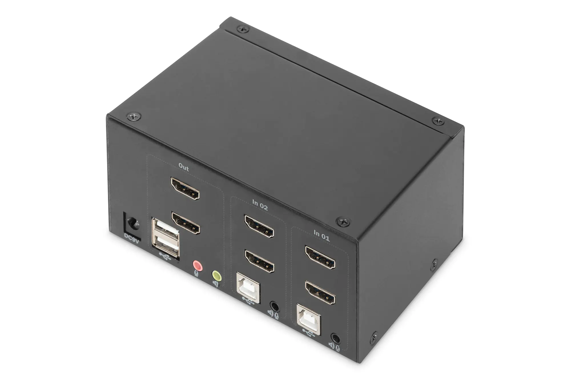 DIGITUS DS-12860 - KVM-/Audio-/USB-Switch - 2 x KVM/Audio/USB - 1 lokaler Benutzer - Desktop