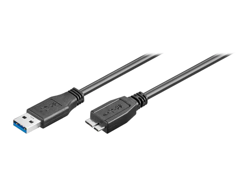 goobay - USB-Kabel - Micro-USB Typ B (M) zu USB Typ A (M) - USB 3.0 - 1.8 m - rund - Schwarz