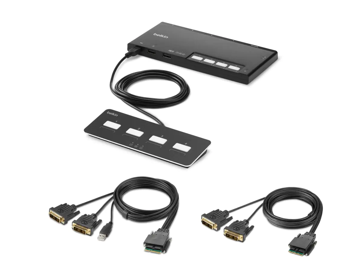 Belkin Modular Secure Dual Head - KVM-Switch F1DN204MOD-DD-4