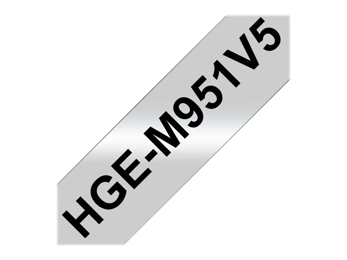 Brother HGE-M951V5 - Schwarz auf Silber - Rolle (2,4 cm x 8 m) 5 Kassette(n) laminiertes Band - für P-Touch PT-9500pc, PT-9700PC, PT-9800PCN; P-Touch R RL-700S