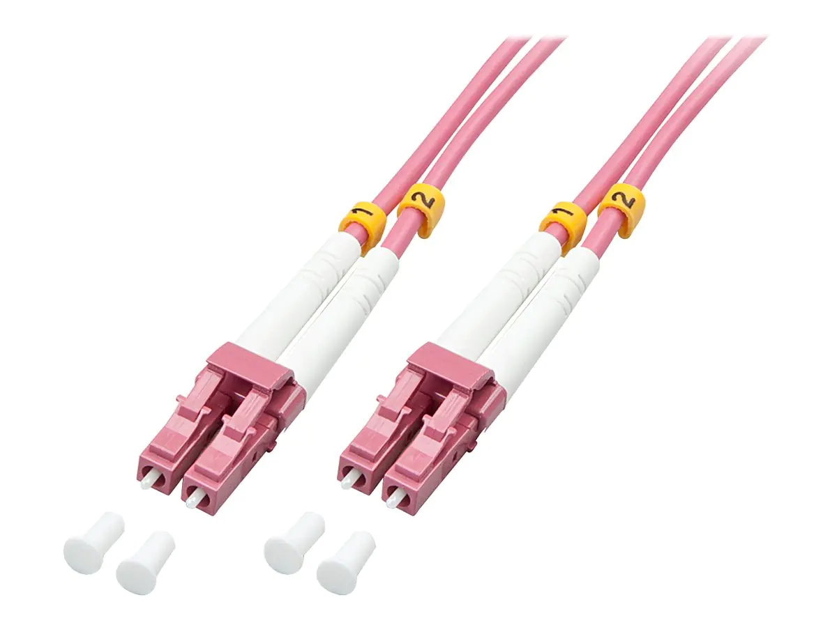 Lindy - Patch-Kabel - LC Multi-Mode (M) zu LC Multi-Mode (M) - 10 m - Glasfaser - Duplex - 50/125 Mikrometer - OM4 - halogenfrei - lila