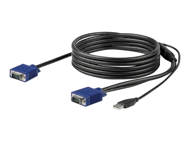 StarTech 10 ft. (3 m) USB KVM Cable for StarTech Rackmount Consoles - VGA and USB KVM Console Cable (RKCONSUV10) - Video- / USB-Kabel - Mini-VGA (M) zu USB, HD-15 (VGA) (M) - 3 m - für P/N: RKCONS1701, RKCONS1708K, RKCONS1716K, RKCONS17HD, RKCONS1908K, RK