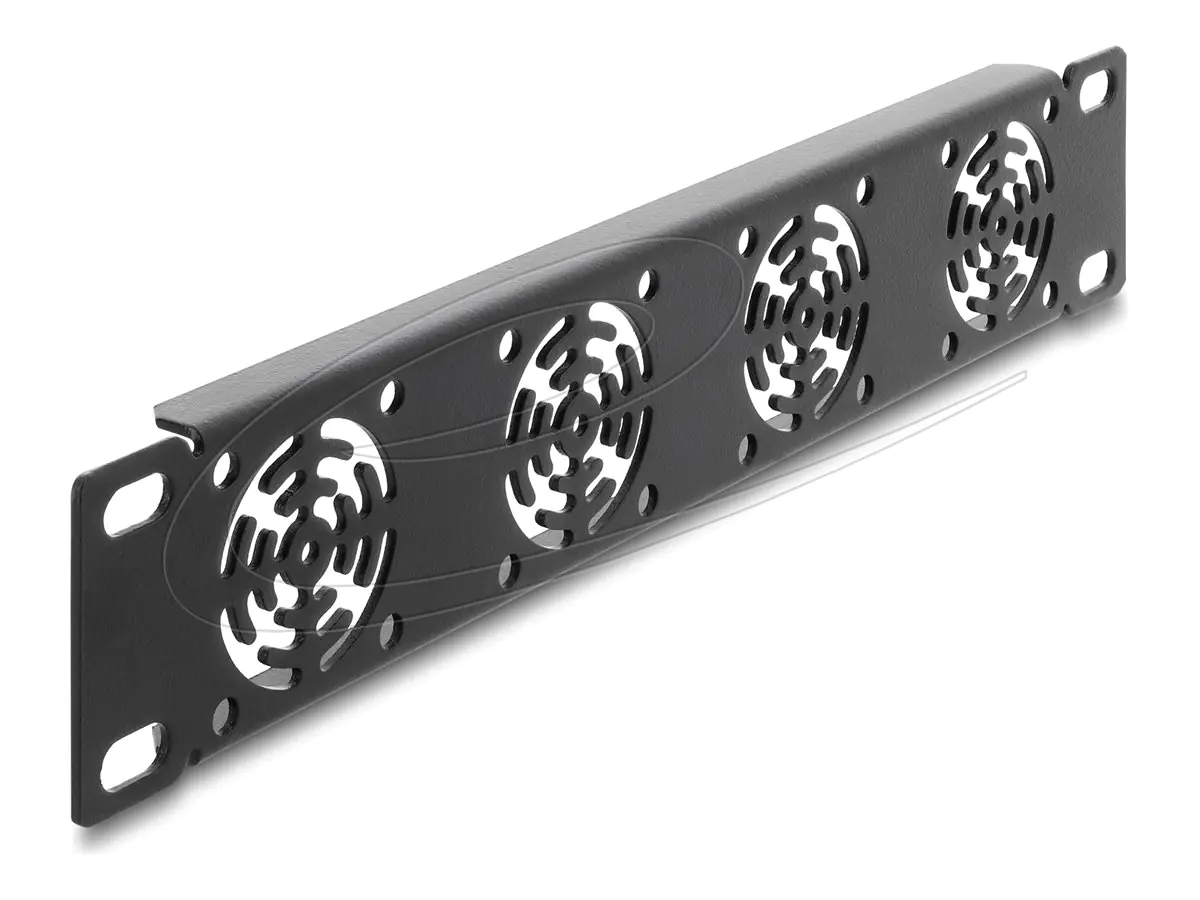 Delock Rack-Gebläsepaneel - für 4 Lüfter, 40 x 40 mm - Dunkelgrau - 1U - 25.4 cm (10") 67430
