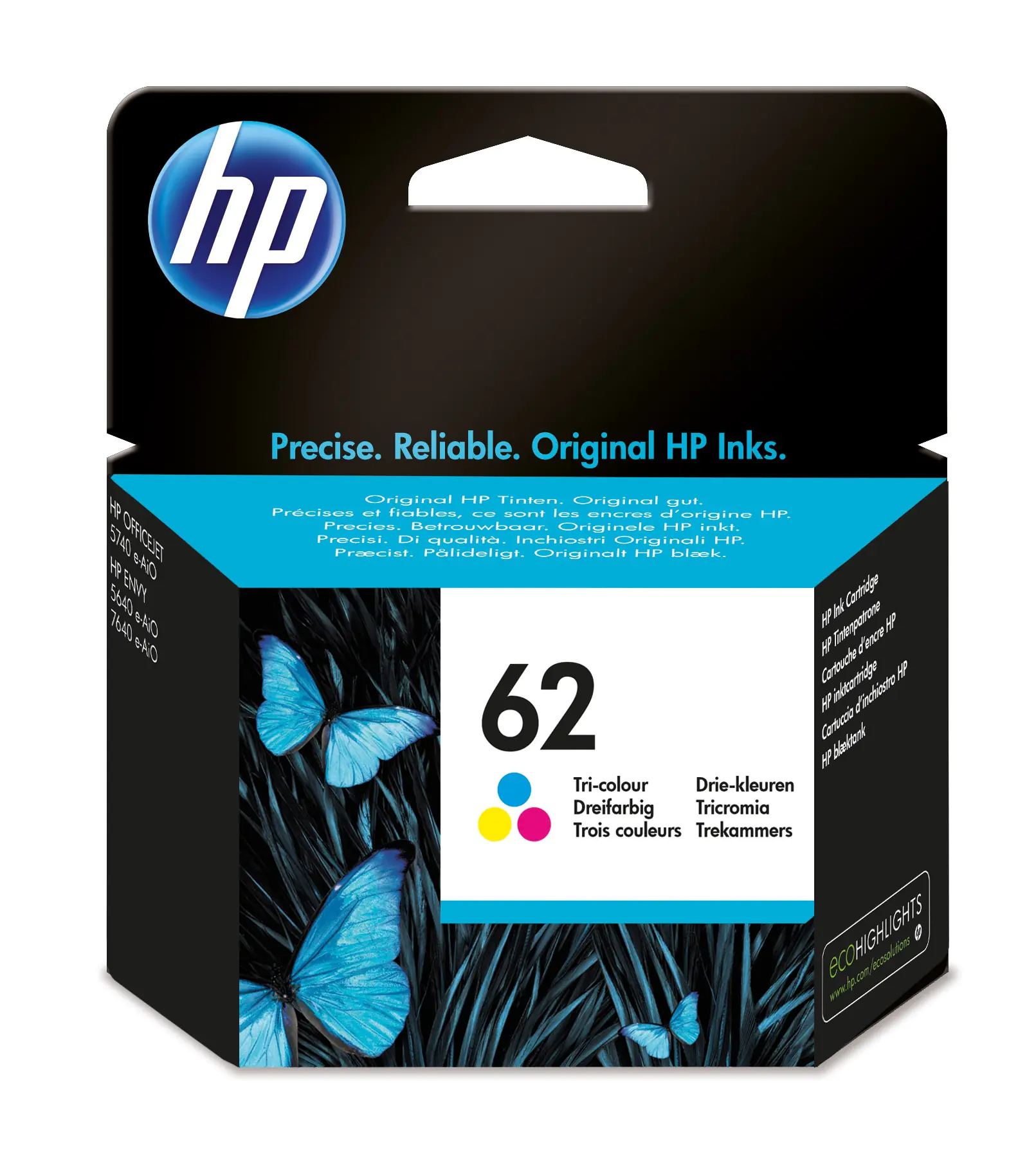 HP 62 - 4.5 ml - Farbe (Cyan, Magenta, Gelb) - original - Tintenpatrone - für ENVY 55XX, 56XX, 76XX; Officejet 200, 250, 57XX, 8040 HP 62 - 4.5 ml - Farbe (Cyan, Magenta, Gelb) - original - Tintenpatrone - für ENVY 55XX, 56XX, 76XX; Officejet 200, 250, 57XX, 8040