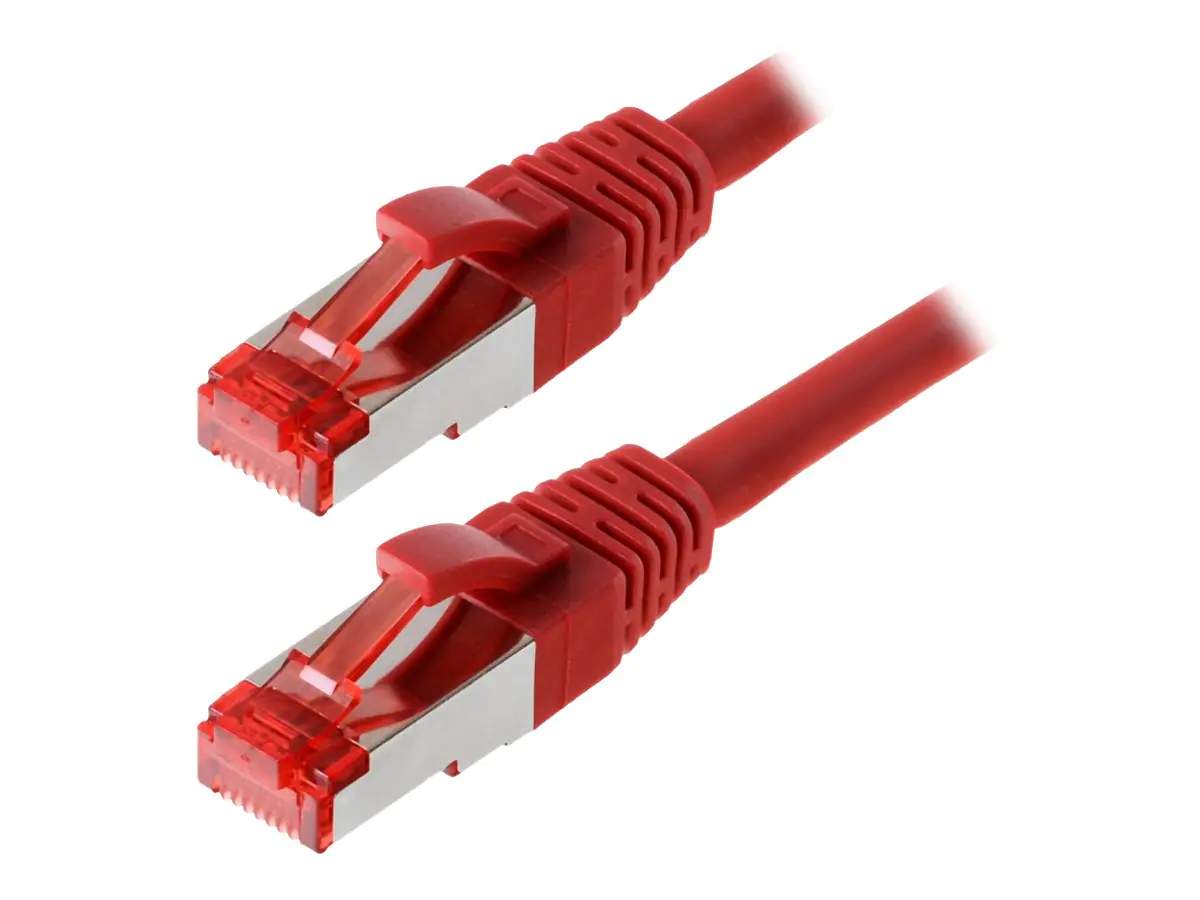 Helos - Patch-Kabel - RJ-45 (M) bis RJ-45 (M) - 20 m - SFTP, PiMF - CAT 6 - halogenfrei, geformt, ohne Haken - Rot