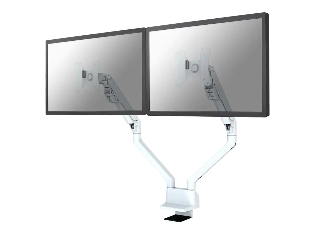 Neomounts FPMA-D750DWHITE2 - Befestigungskit (Tischmontage) - Voll beweglich - für 2 LCD-Displays - weiß - Bildschirmgröße: 25.4-81 cm (10"-32") - Klemmmontage, Tülle