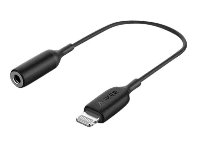 Anker - Lightning auf Kopfhörerstecker Adapter - Lightning männlich zu Mini-Stecker weiblich - Schwarz - für Apple iPhone (Lightning)