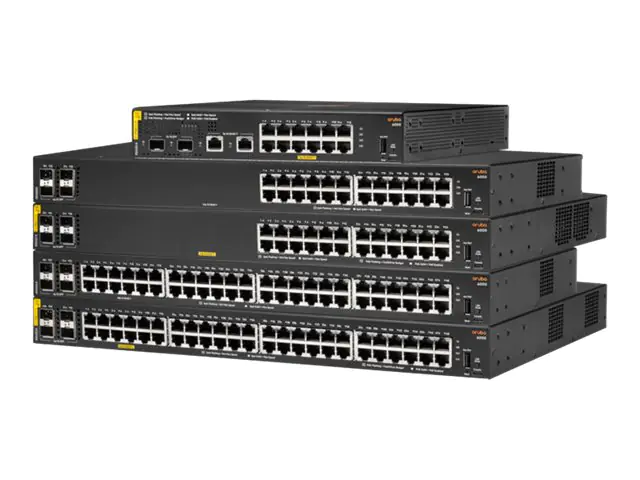 HPE Aruba 6000 48G Class4 PoE 4SFP 370W Switch - Switch - managed - 48 x 10/100/1000 (PoE+) + 4 x Gigabit SFP - Seite-zu-Seite-Luftstrom - an Rack montierbar - PoE (370 W) HPE Aruba 6000 48G Class4 PoE 4SFP 370W Switch - Switch - managed - 48 x 10/100/1000 (PoE+) + 4 x Gigabit SFP - Seite-zu-Seite-Luftstrom - an Rack montierbar - PoE (370 W)