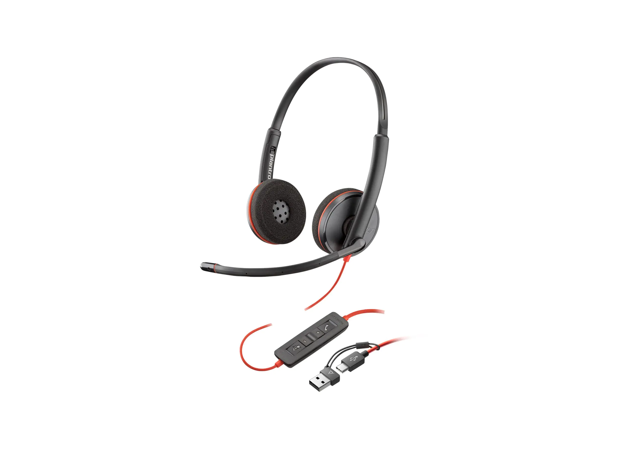 Poly Blackwire 3220 - Blackwire 3200 Series - Headset - On-Ear - kabelgebunden - USB-C - Schwarz - Skype-zertifiziert, Cisco Jabber Certified, Avaya Certified, UC-zertifiziert