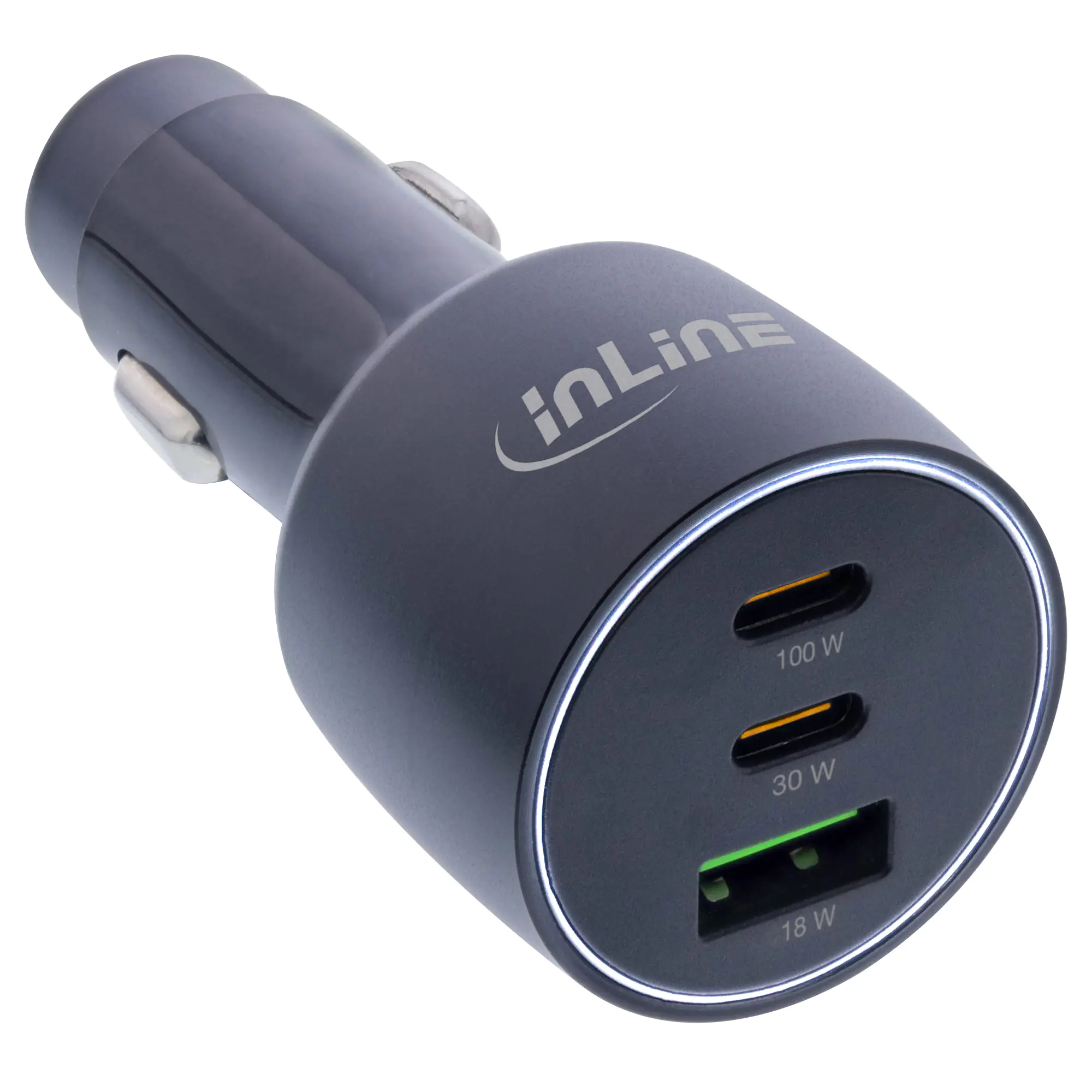 InLine USB KFZ Stromadapter Power Delivery - 2x USB-C + QC 3.0 USB-A - schwarz 31502A