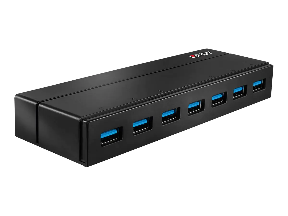 Lindy 7 Port USB 3.0 Hub mit Ladefunktion - Hub - 7 x USB 3.1 Gen 1 - Desktop Lindy 7 Port USB 3.0 Hub mit Ladefunktion - Hub - 7 x USB 3.1 Gen 1 - Desktop
