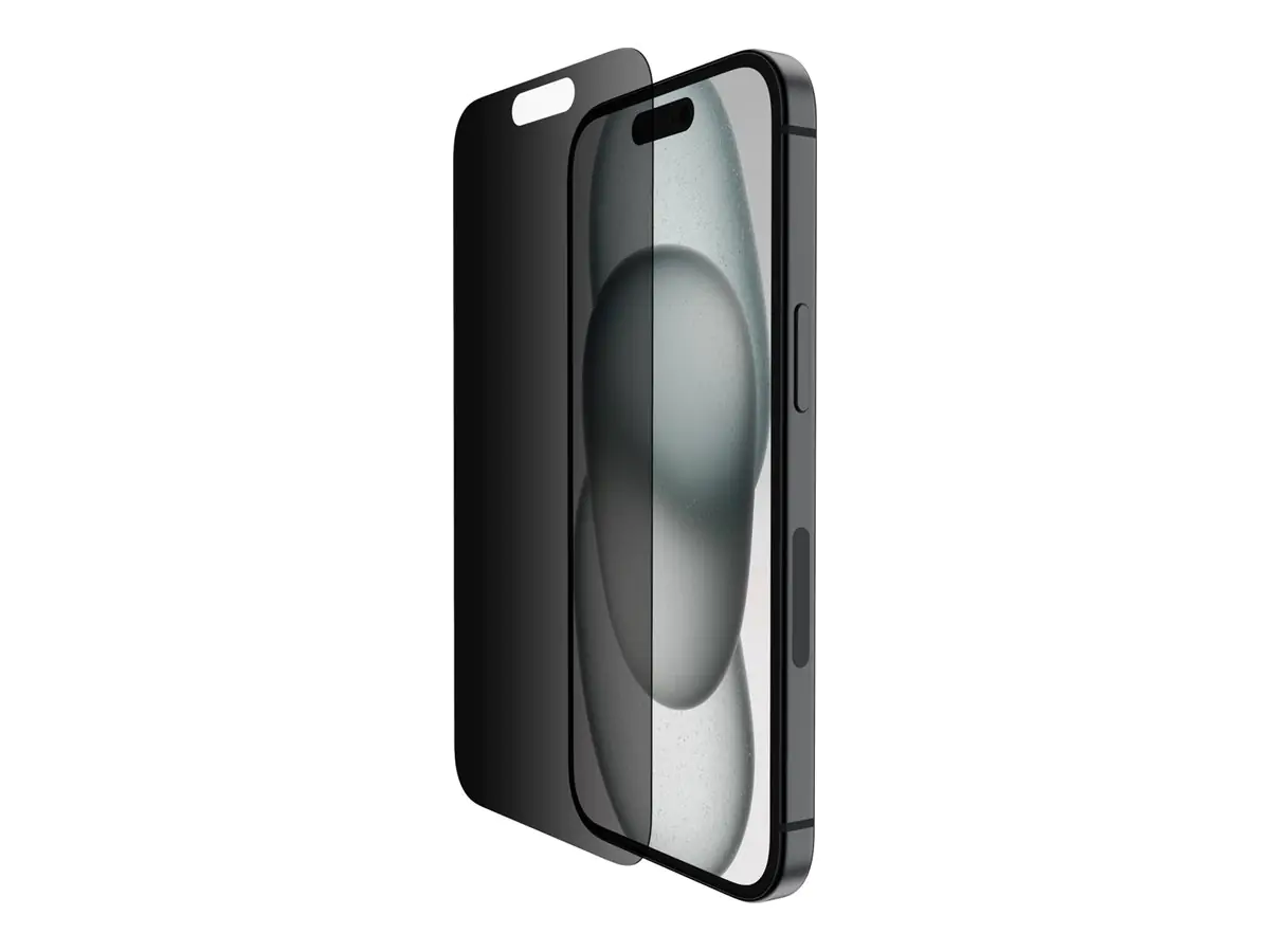 Belkin ScreenForce Pro - Bildschirmschutz für Handy - 2.5D - Glas - mit Sichtschutzfilter - Glas - für Apple iPhone 14 Pro Max, 15 Plus