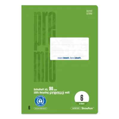 Staufen Schulheft Premio DIN A5 blanko 6 16 Bl. Staufen Schulheft Premio DIN A5 blanko 6 16 Bl.