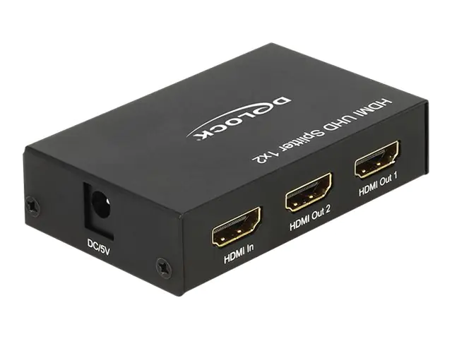 Delock HDMI UHD Splitter 1 x HDMI in > 2 x HDMI out 4K - Video-/Audio-Splitter - 2 x HDMI - Desktop