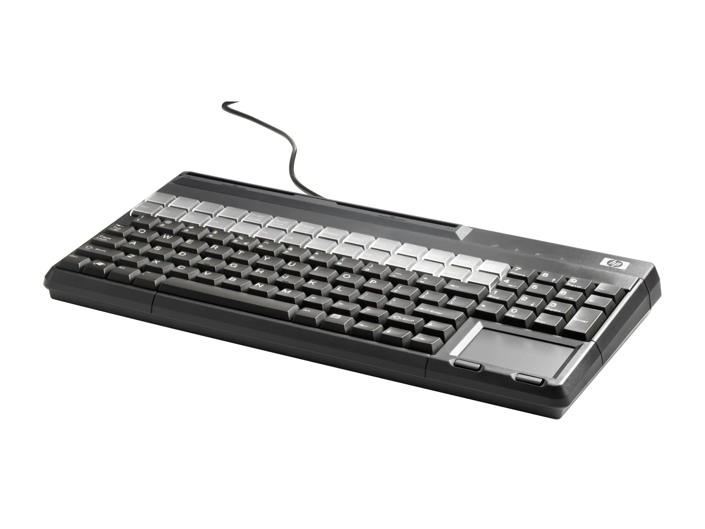 HP POS Keyboard with Magnetic Stripe Reader - Tastatur - USB - QWERTY - Deutsch - Carbonite - für Engage Flex Mini Retail System; Engage One; MX12; RP9 G1 Retail System