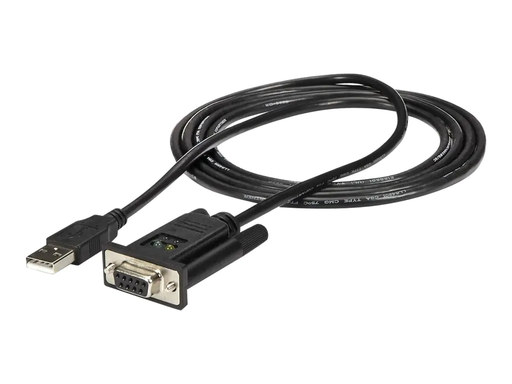 StarTech 1 Port USB Nullmodem RS232 Adapter Kabel - USB 2.0 auf Seriell DB9 mit FTDI Chipsatz - USB / 9 pol. Buchse - Serieller Adapter - USB 2.0 - RS-232 - Schwarz