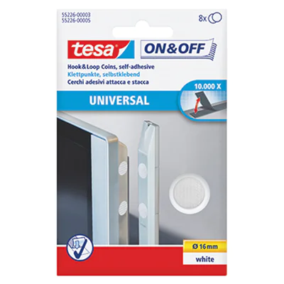tesa Klettpunkte On & Off 55226-00003 weiß 8 St./Pack. tesa Klettpunkte On & Off 55226-00003 weiß 8 St./Pack.