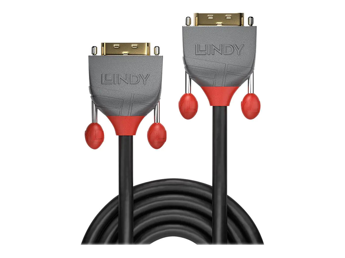 Lindy Anthra Line - DVI-Kabel - Dual Link - DVI-D (M) zu DVI-D (M) - 7.5 m - rund, Daumenschrauben - Schwarz
