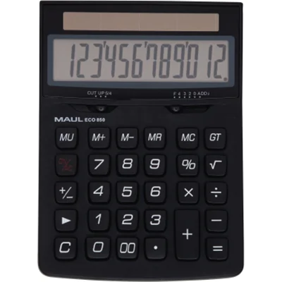 Jakob Maul GmbH MAUL ECO 850, Tasche, Einfacher Taschenrechner, 12 Ziffern, Display klappbar, Solar, Schwarz 7268890