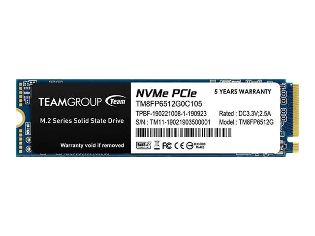 Team Group MP33 - SSD - 512 GB - intern - M.2 2280 - PCIe 3.0 x4 (NVMe) - Blau/Schwarz