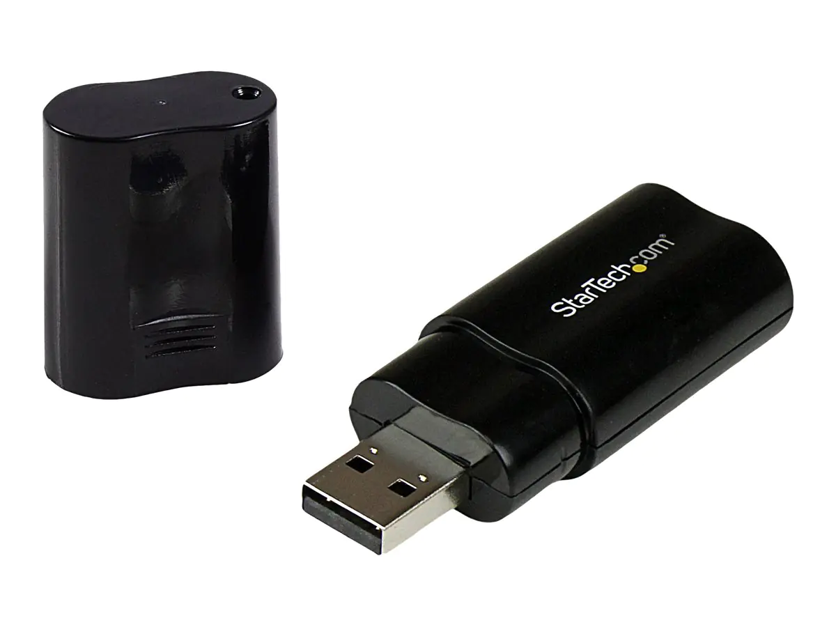 StarTech USB Sound Card - 3.5mm Audio Adapter - External Sound Card - Black - External Sound Card (ICUSBAUDIOB) - Soundkarte - Stereo - USB 2.0 - für P/N: MU15MMS, MU6MMS, TB33A1C