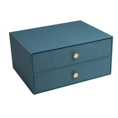 Exacompta Schubladenbox Office by me 2 Schubladen DIN A4, Überbreite Karton, Papier kaschiert Gehäusefarbe: blaugrün