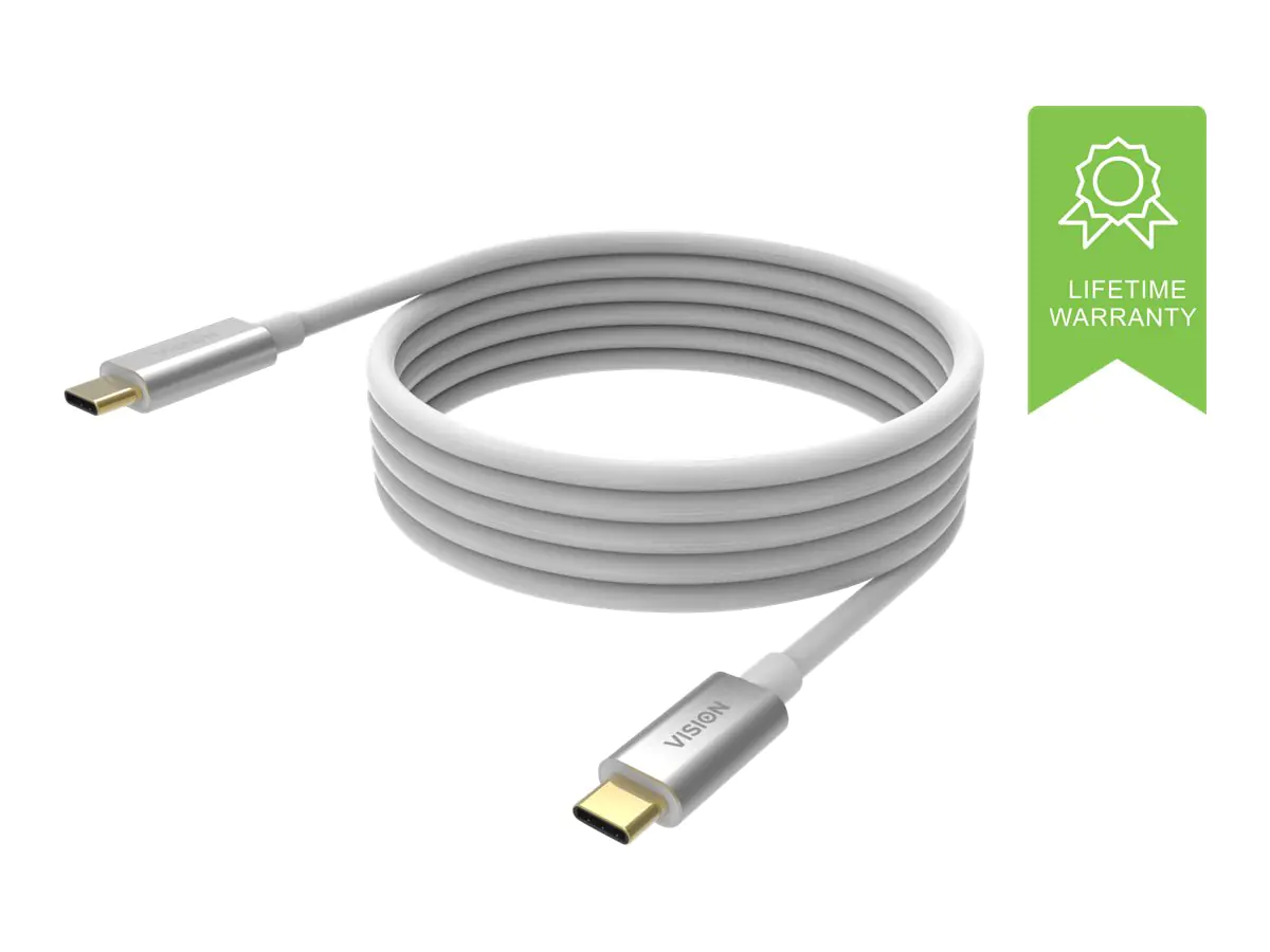 Vision - USB-Kabel - 24 pin USB-C (M) zu 24 pin USB-C (M) - USB 3.1 Gen 1 - 3 A - 4 m - weiß