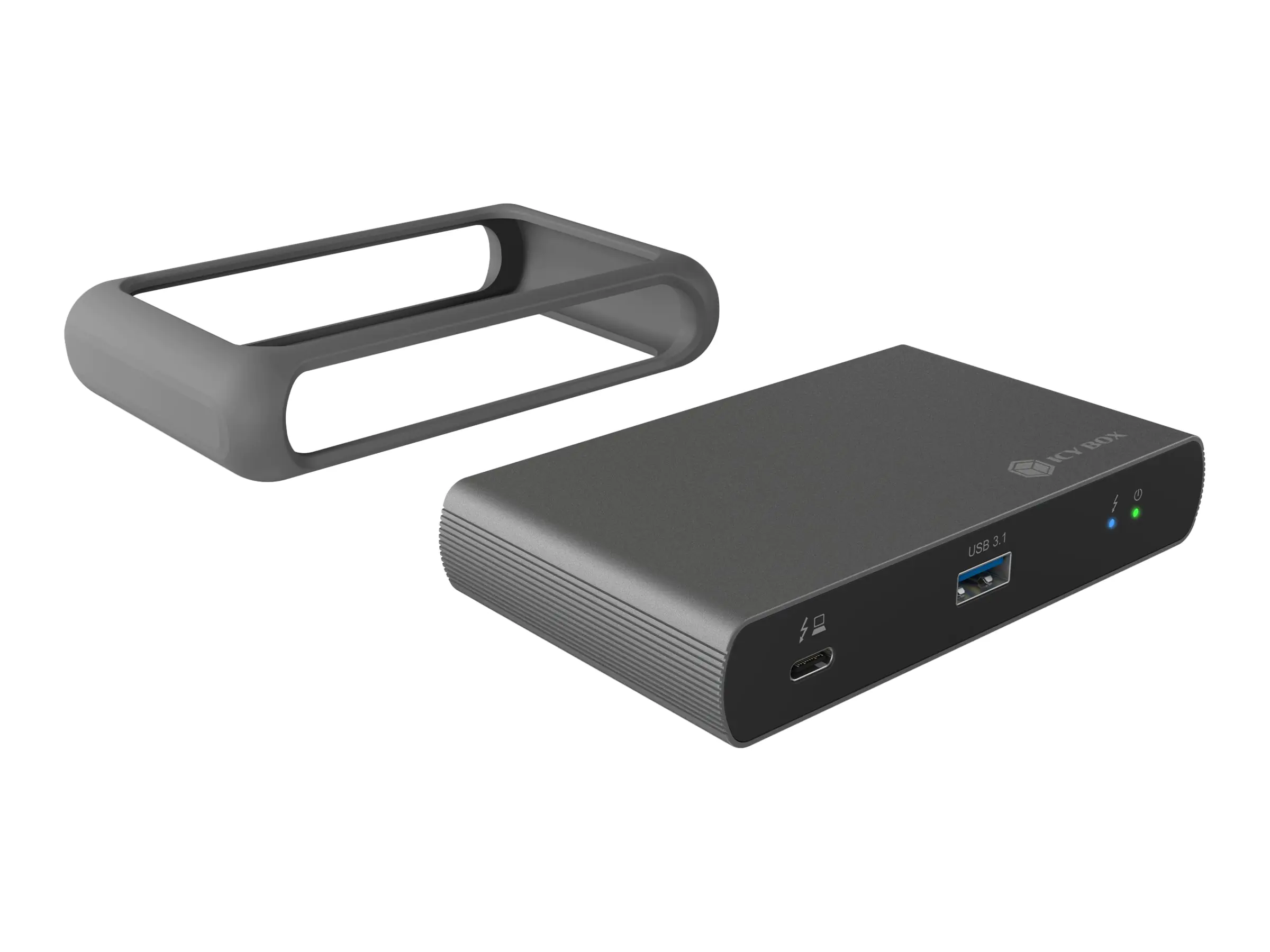 ICY BOX IB-HUB801-TB4 - Hub - 3 x Thunderbolt 4 + 1 x USB 3.2 Gen 2 - Desktop
