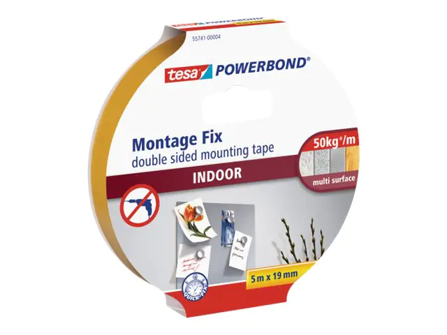 Tesa Powerbond Indoor - Doppelseitiges Klebeband 55741-00001-03